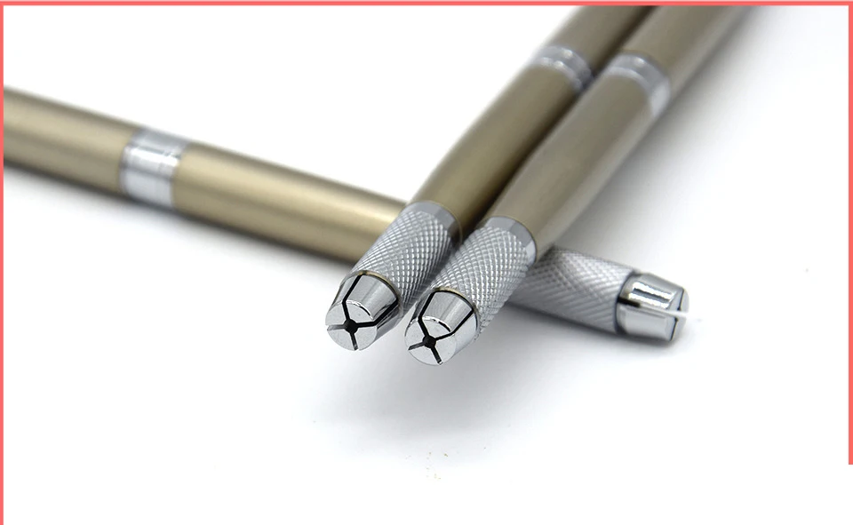 Ручка для перманентного макияжа с 3 головками микроблейдингом татуажа бровей