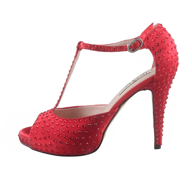 Женские босоножки под платье CHS563 на платформе и высоком каблуке с Т-образным