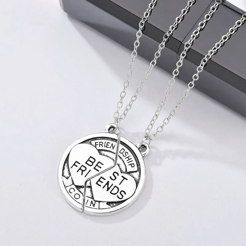 2 шт./компл. ожерелье с круглыми подвесками Лучшие друзья|Ожерелья подвеской| |