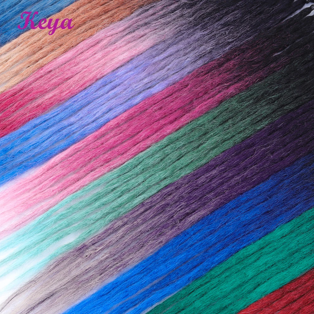 Удлинитель дредов ручной работы розовые синие Омбре вязаные косички 24 дюйма Дред