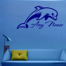 Виниловая наклейка на стену в виде дельфина 30x60 см|vinyl wall stickers|name