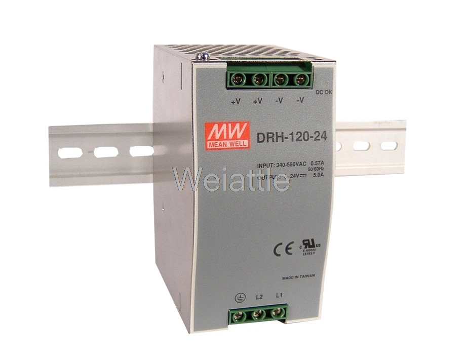 

MEAN WELL оригинальный DRH-120-24 24V 5A meanwell DRH-120 24V 120W блок питания промышленной DIN-рейки с одним выходом