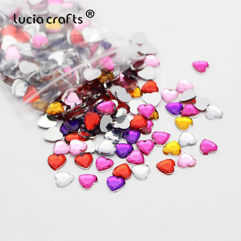 Lucia crafts 250 шт/1000 шт 4 мм прозрачные цвета/красное сердце стразы аксессуары для одежды бисер DIY материалы для рукоделия G0416