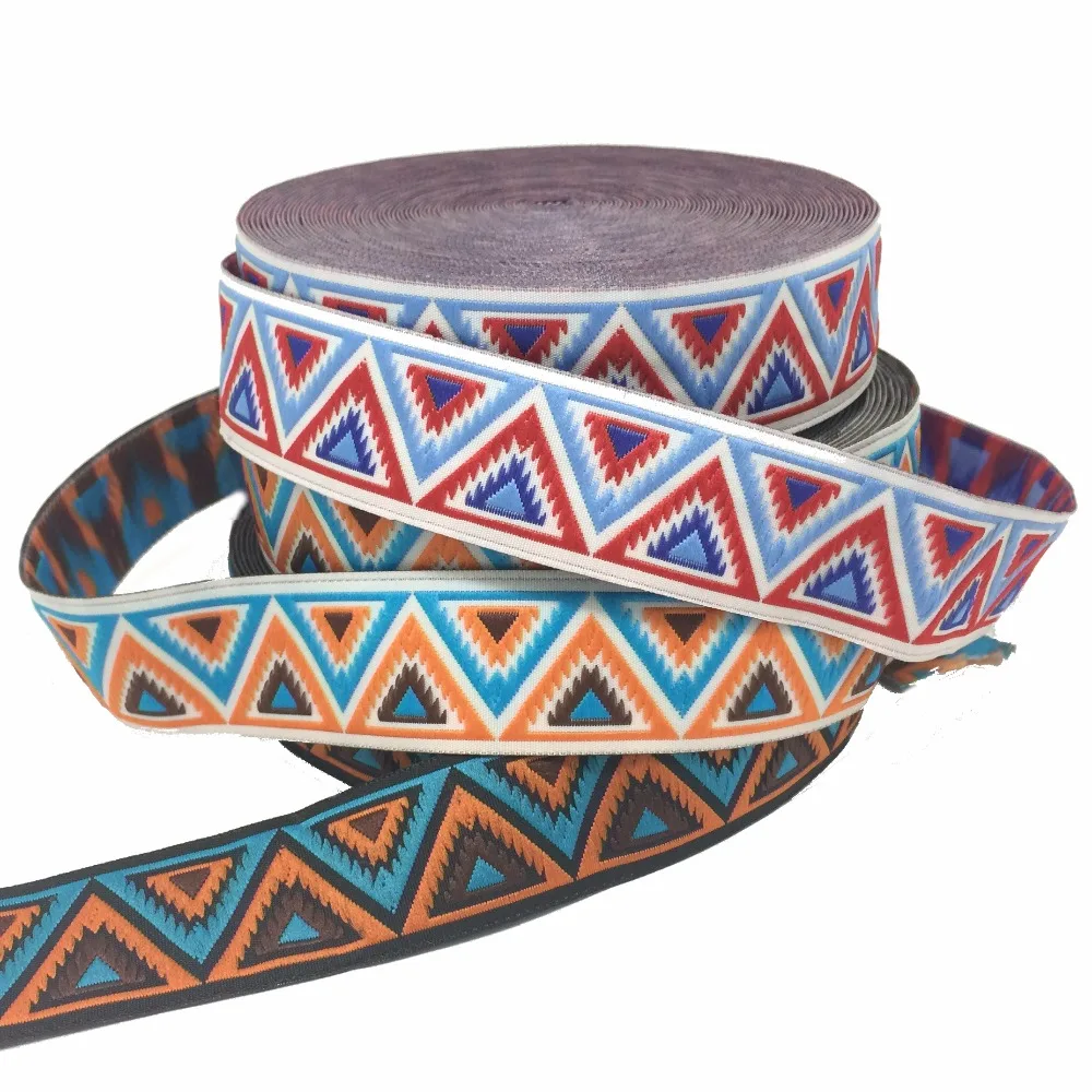

ZERZEEMOOY 25MM 10 Meter/ROLLS Color Geometry Woven Jacquard Ribbon QDZD170301