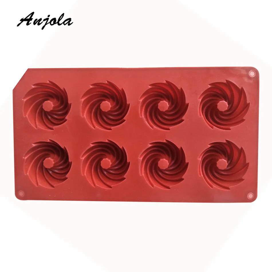 Anjola Creative Round Vortex Shape Cake Mold Liquid Silicone Chocolate Fondant Pastry Decoration Tool BD-164 | Дом и сад