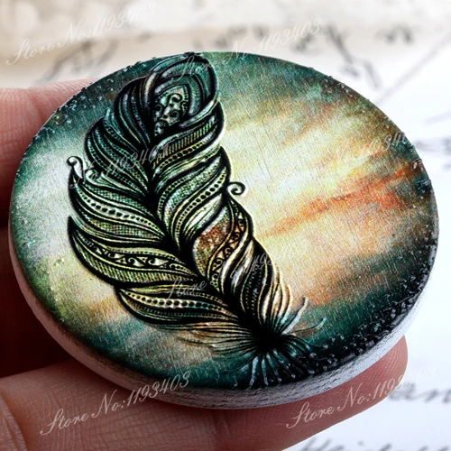 2 шт. 45 мм перо Уникальный 3D рельефный большой круглый ручной работы шаблон