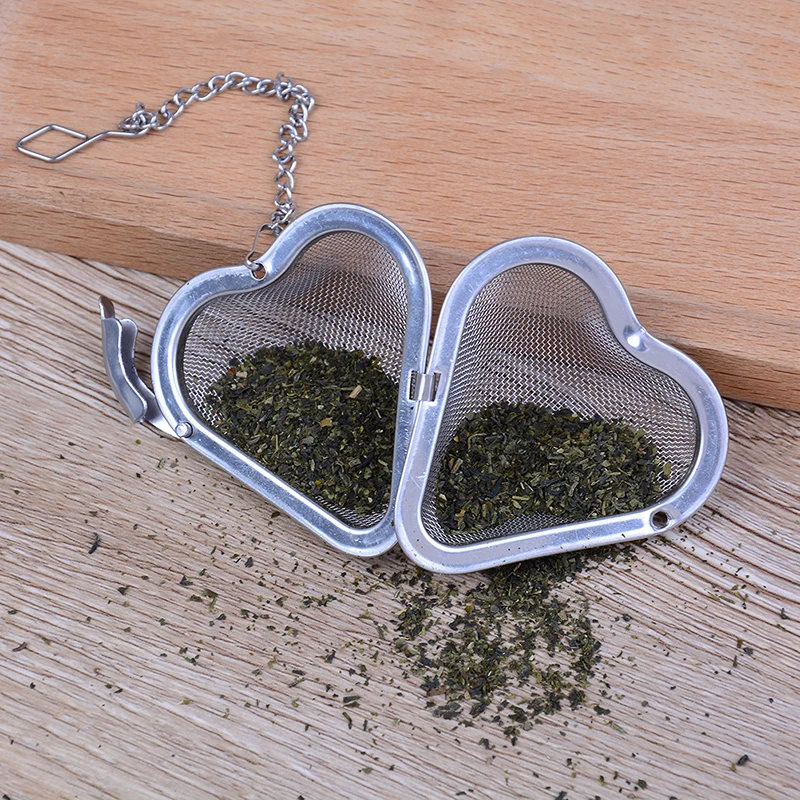 1 шт. Нержавеющая сталь серебро сердце Чай сито для специй мяч заварки Фильтр