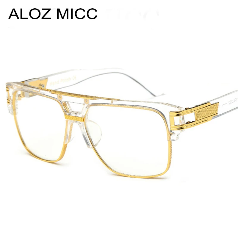 Брендовые модные женские очки ALOZ MICC винтажные мужские оверсайз с прозрачными