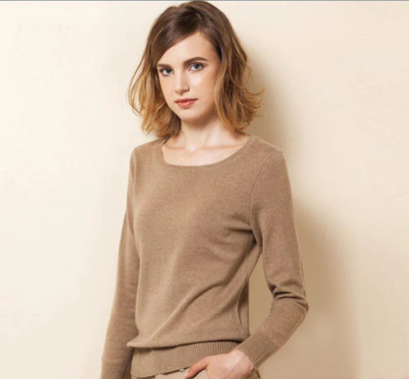White Sweaters 100%Cashmere Sweater Women Fashion Khaki Black Pullover Solid Natural Fabric High Quality Free Shipping | Женская одежда