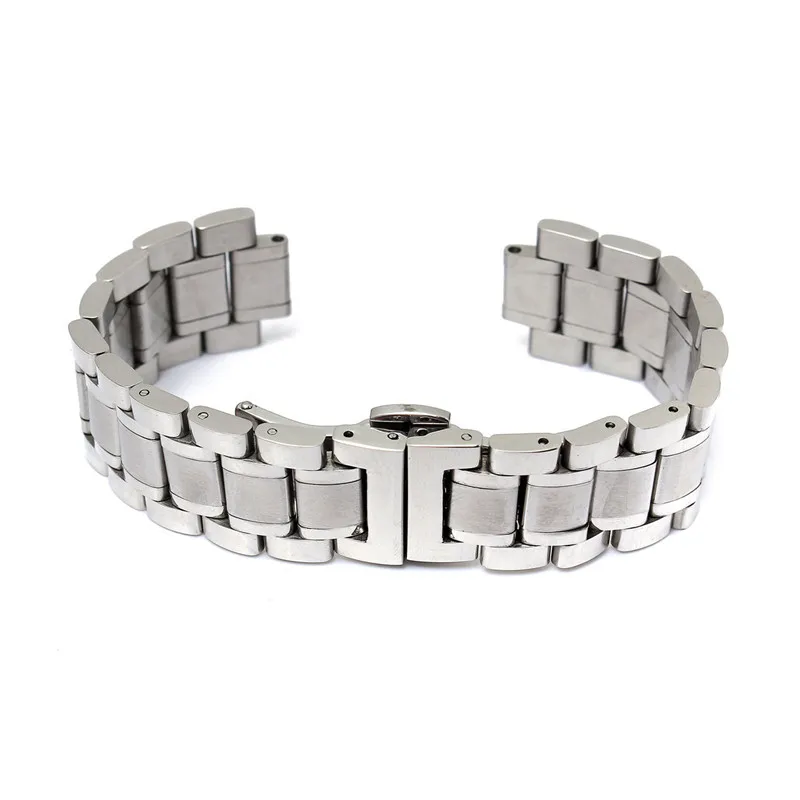 Горячая Распродажа серебряные часы ремешки 19 мм/20 мм из нержавеющей стали для