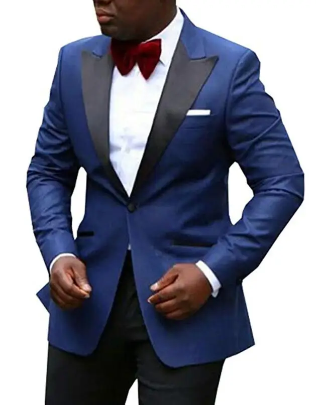 Новинка, мужской костюм, 2 предмета, Terno Masculino, официальные, синие, свадебные костюмы, приталенные, для лучших мужчин, смокинги, L/XL/M/размер на заказ - Цвет: blue