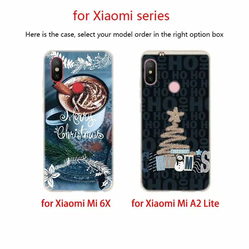 Мягкий Силиконовый ТПУ чехол для Xiaomi Mi 10 8 9 CC9 A1 A2 A3 Lite SE MAX 3 mix 2s 5X 6X Рождественская