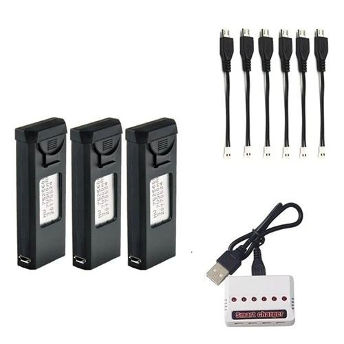 6 шт. Lipo зарядное устройство наборы для VISUO XS809S XS809HW XS809W XS809 3,7 в 900 мАч RC дроны Квадрокоптер запасные части Аксессуары - Цвет: Тёмно-синий