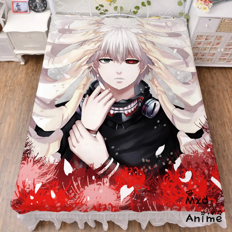 Япония Аниме Токийский вурдалак Кен Kaneki Лето гладкий плоский Простыня Постельные принадлежности подарок