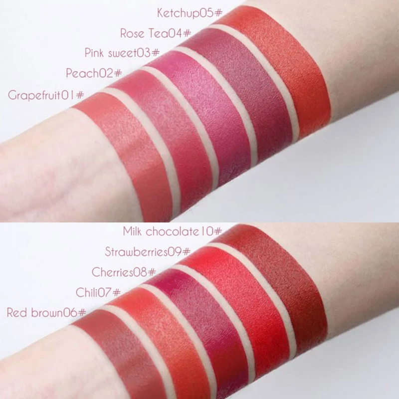 Matte Pressed Reddish Brown Bean Paste Lipstick Velvet Not Faded Natural Lasting Easy To Apply Good Use |