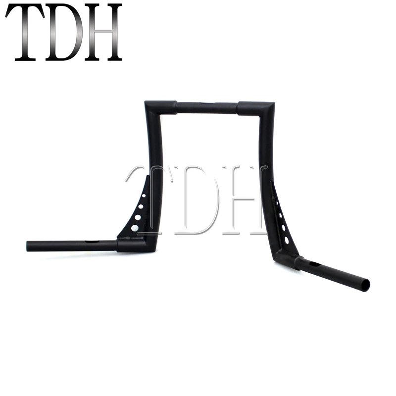 Black Motorcycle 12" Rise Handlebar For Harley Softail Sportster Dyna Hangers Handlebar 1-1/4" Ape Hanger 1" Bar Bobber Chopper