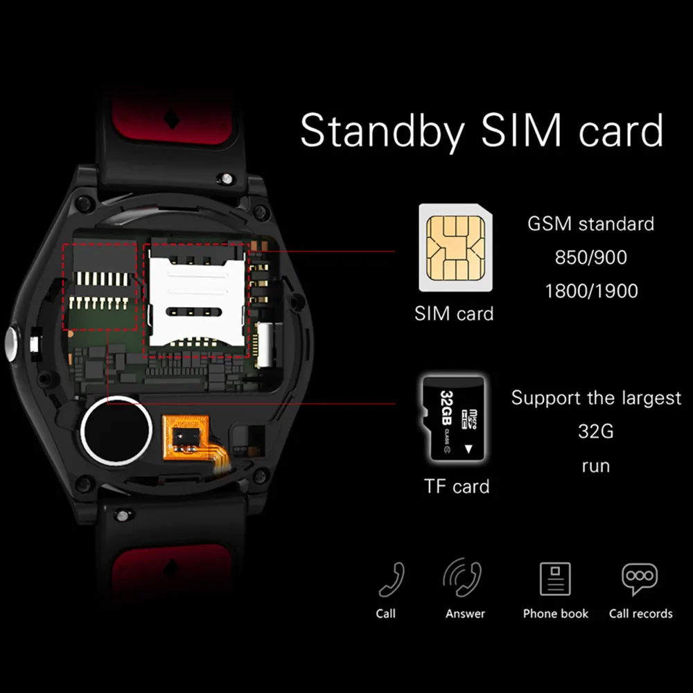 Круглые Смарт-часы с поддержкой телефона Bluetooth умные часы sim-картой наручные для