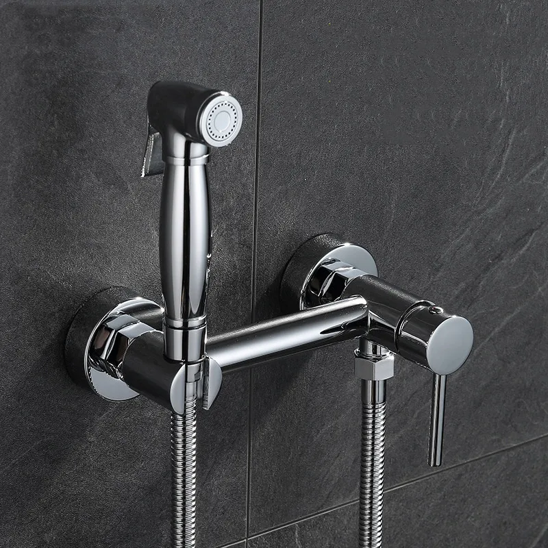 Bathroom Toilet Bidet Sprayer Faucet Set Handheld Brass Shattaf Mixer Kit 1.5 Meter Shower Hose Chrome | Обустройство дома