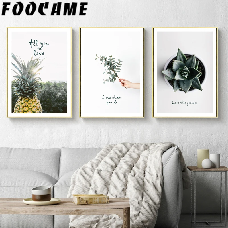 

Pineapple Pant Leaf Nordic Canvas Painting Posters and Prints Art Landscape Modern Home Decoration Wall Pictures Minimalist