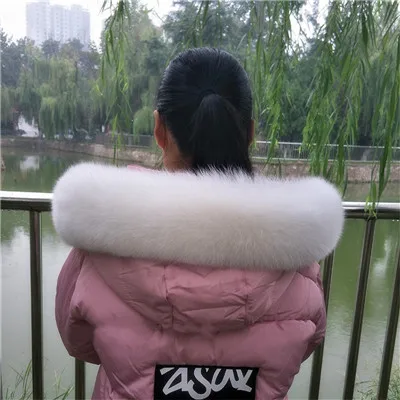 F New fashion Natural Fox fur collar Winter scarf shawl multicolor fox fur collar Scarves Solid warm Women hood fox fur muffler - Цвет: F