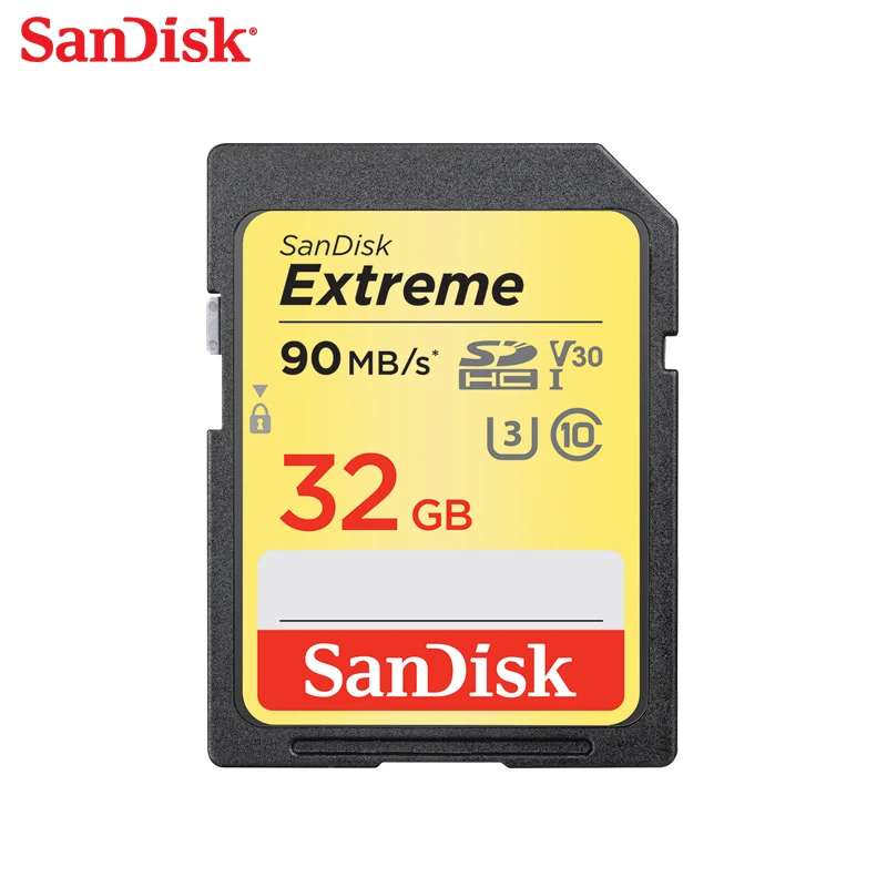 100% оригинальная SD-Карта SanDisk Extreme SDHC U3 4K карта памяти класс 10 до 90 МБ/с. 600X
