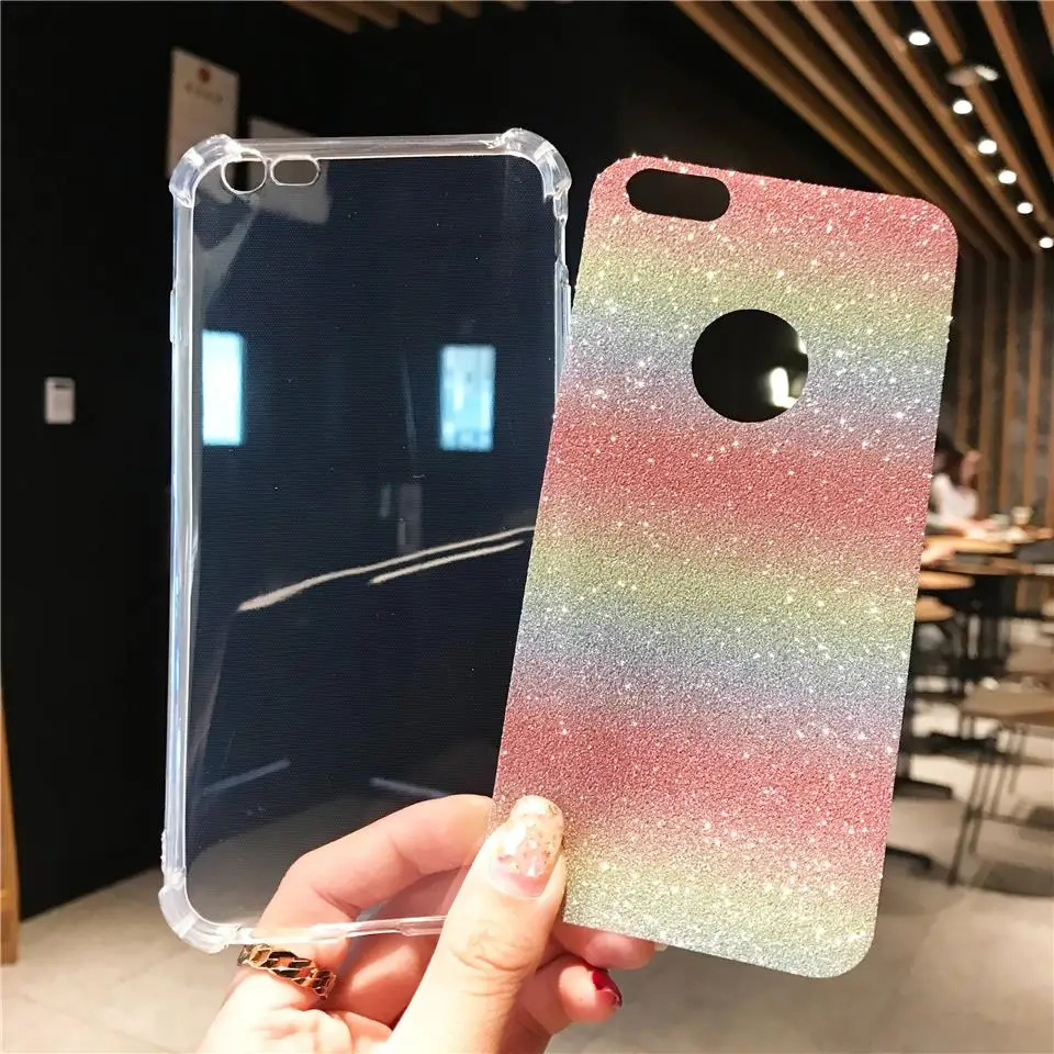 С плавно меняющимся цветом AntiKnock радуга ТПУ чехол для iPhone 7 Plus SE/6/6 S/8 X XR XS MAX huawei Honor