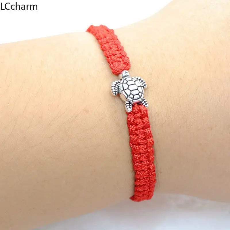 Sea Turtles Tortoise Beaded Bracelet Red Cord Adjustable Animal Bracelets Women Men Jewelry | Украшения и аксессуары