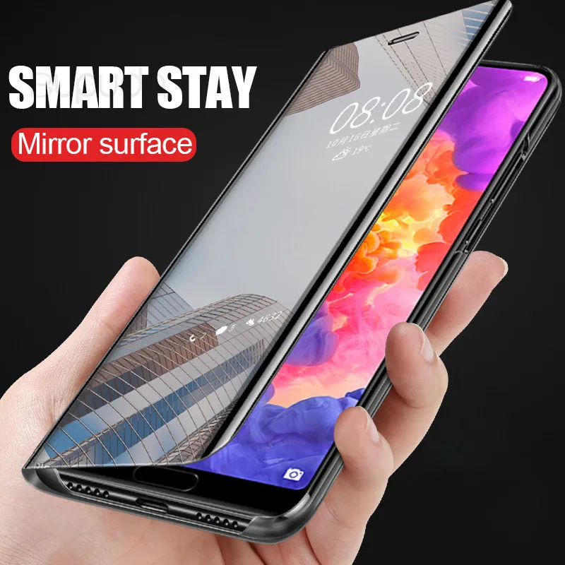 Умный зеркальный флип-чехол для телефона huawei Y5 Y6 Y7 Y9 Prime P Smart Plus Z Honor 10 20 20i Lite Clear View для Nova 4 5 Pro