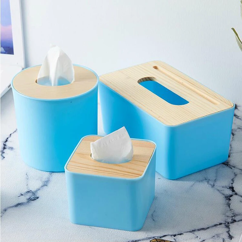 

050 Fashion home Solid Wood Napkin Holder Wooden Plastic Tissue Box Case Home Kitchen Paper Holdler Storage Box Accessories
