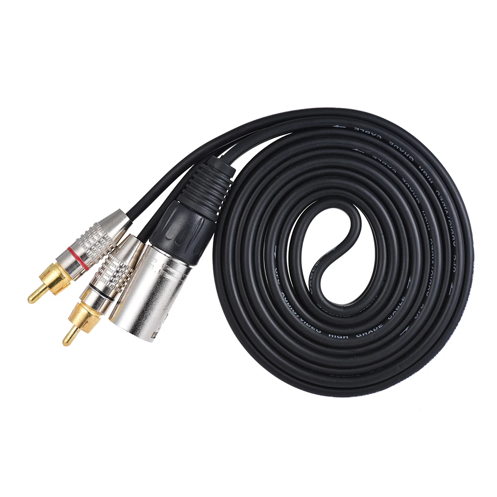 Ammoon 1 XLR штекер 2 RCA стерео аудио кабель Разъем Y разделительный провод шнур (1 5 м/4 9
