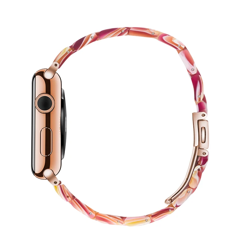Имитация Керамика ремешок для наручных часов Apple Watch 1/2/3/4/5 38 мм/42 мм наручных часов Iwatch, браслет на запястье смола ремень аксессуары для часов Ремешок для часов