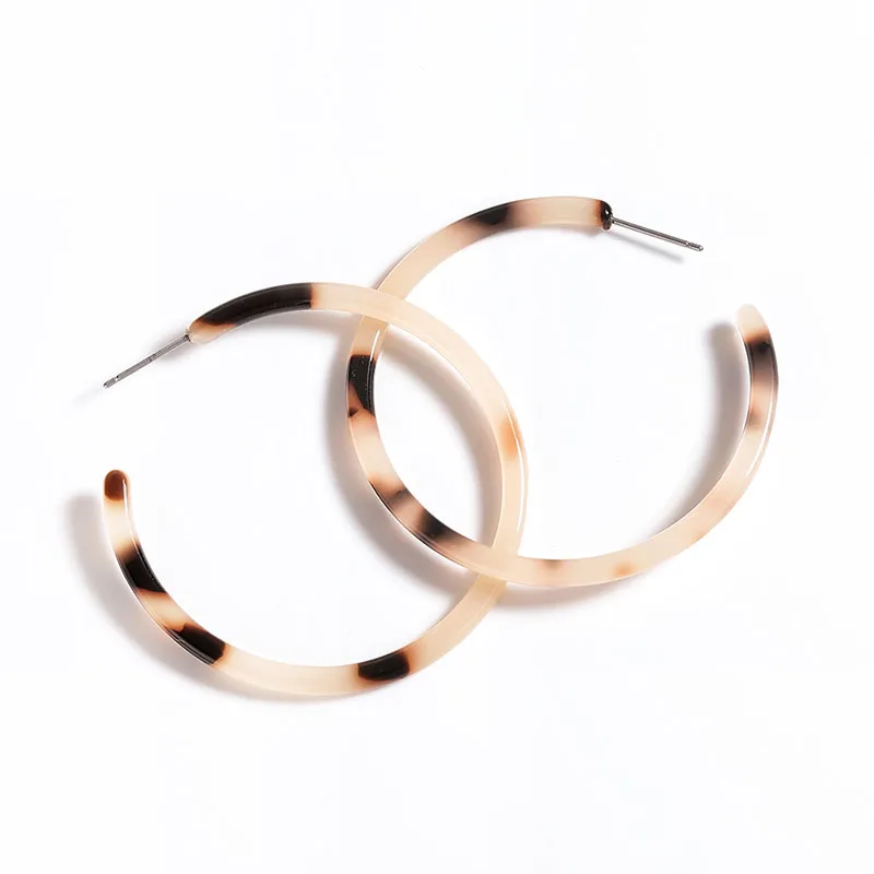 Большие круглые длинные серьги ацетатные леопардовые Черепаховые Висячие для