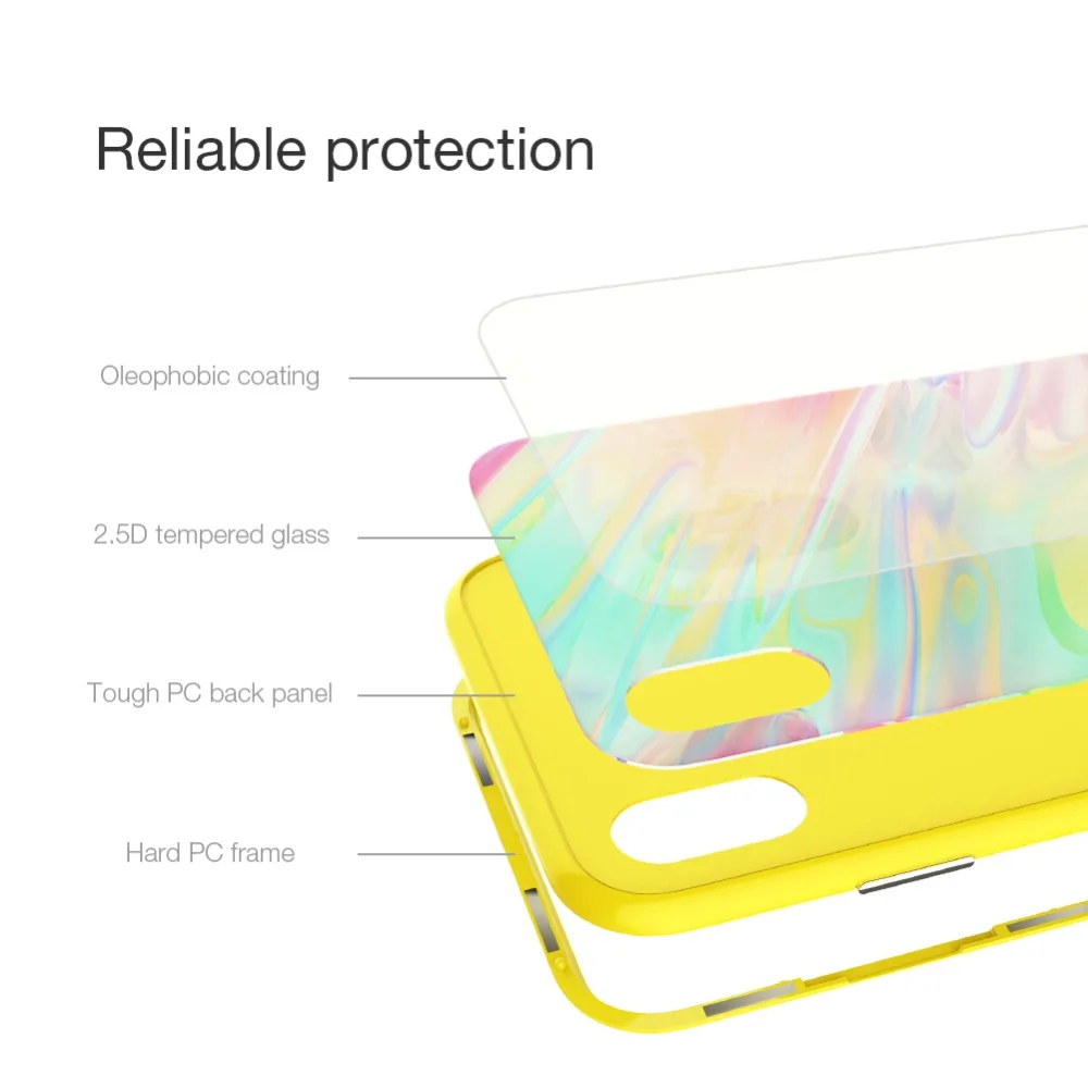 Nillkin for iPhone XS Max Case Luxury Cover Tempered Glass + PC Shadow Ombre Phone For Back Shockproof |