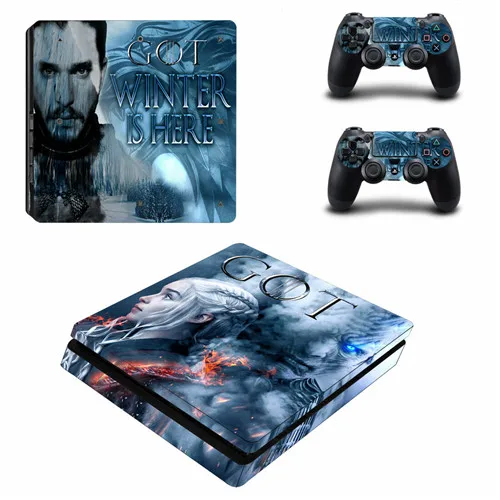 Игра престолов получил PS4 тонкий стикер кожи для sony playstation 4 консоли и 2 контроллеров PS4 тонкий стикер кожи наклейка - Цвет: YSP4S-3556