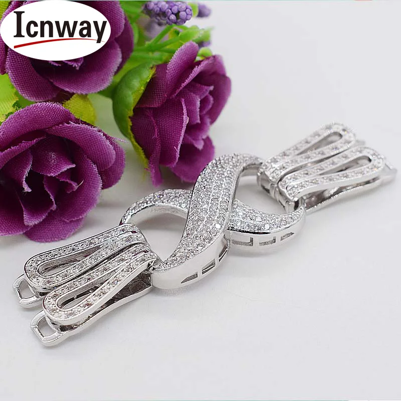 Стразы инкрустация позолоченная и посеребренная застежка 2*7 5 см 2 ряда для DIY