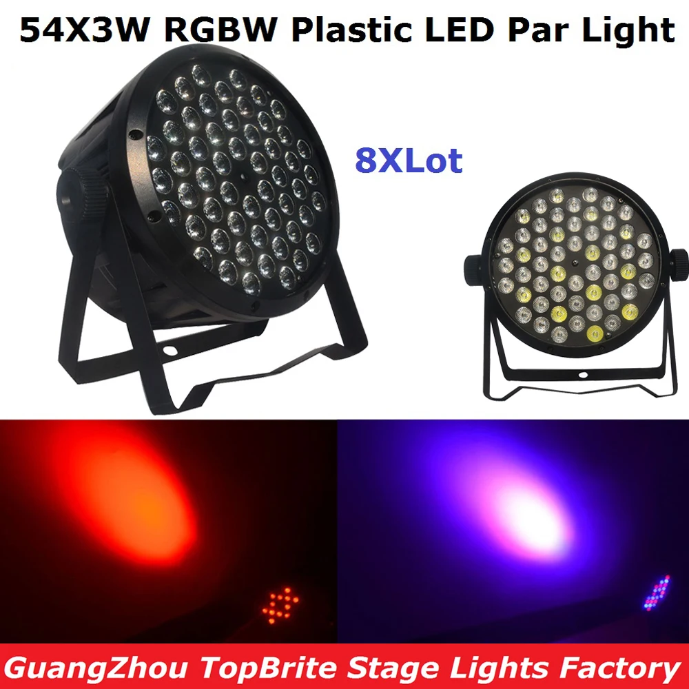 8 шт./лот низкая цена 120 Вт Led Par огни 54X3W RGBW светодиодный плоский прожектор