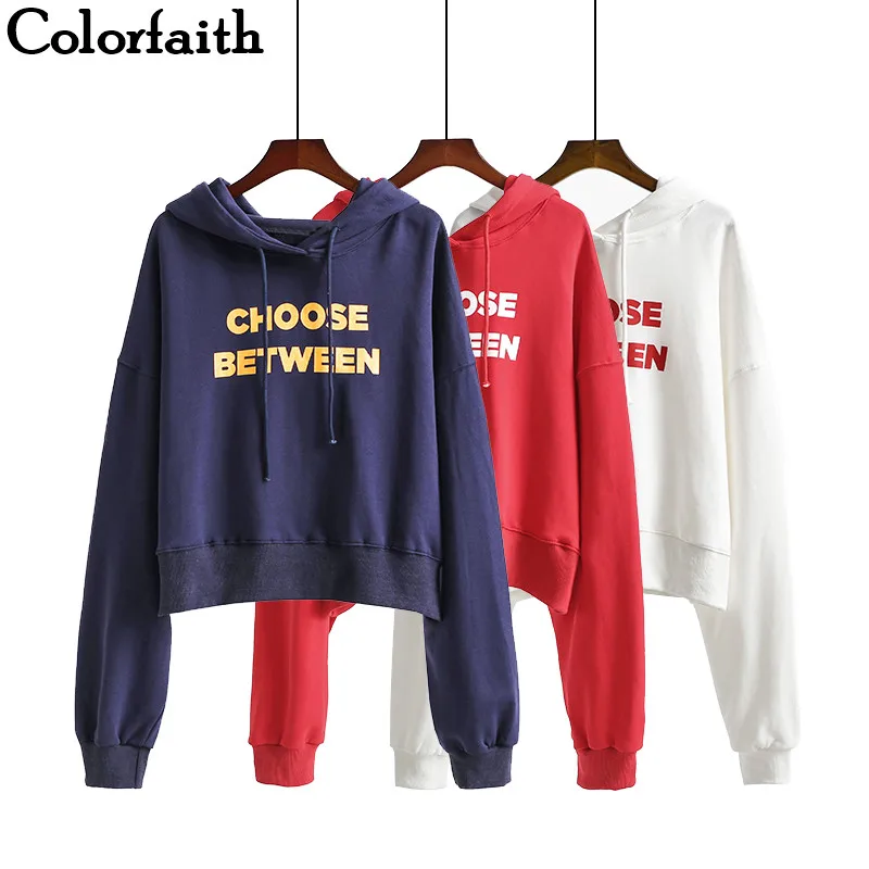 Colorfaith Новое поступление 2019 толстовки Женская мода Осень Зима Повседневная