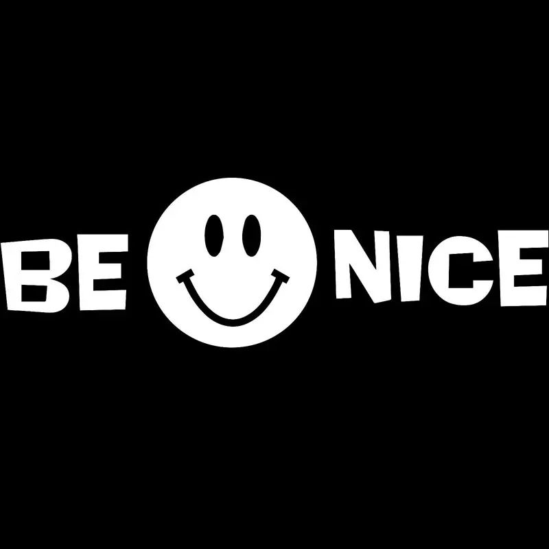 Наклейка на автомобиль "Будьте добры, улыбайтесь" 29,2х9,1 см, винил, черный/серебристый, код C8-0920.