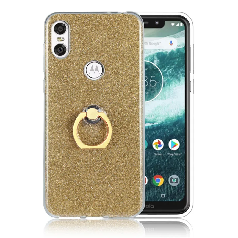 For Motorola Moto One Mobile phone case TPU Silicone soft Shockproof Back Cover P30 Play protective Ring bracket |