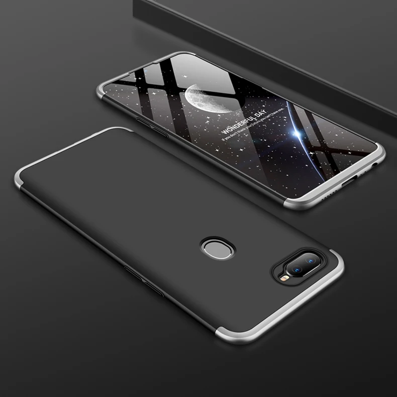 Silver Black OPPO AX7 A5S чехол цветной матовый 360 градусов защищенный полный корпус чехол для телефона для OPPO A X7 A5S OPPOAX7 CPH1903 крышка+ стеклянная пленка - Цвет: Silver Black