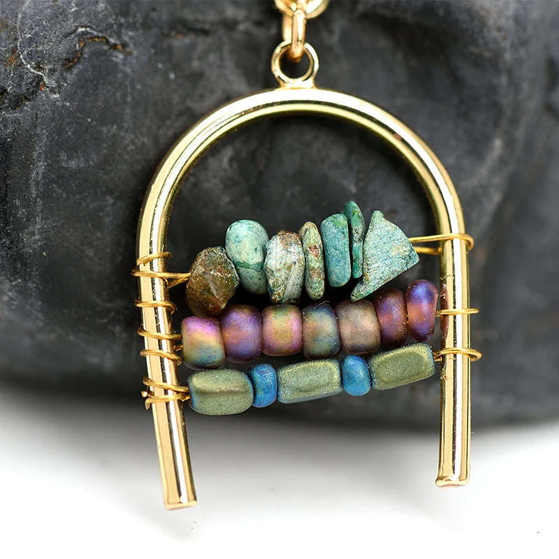 WILD &amp FREE женщин смешивания Цвет натуральный камень из бисера серьги-гвоздики