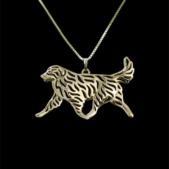 Женское Ожерелье в виде Бернской горной собаки с золотым и серебряным