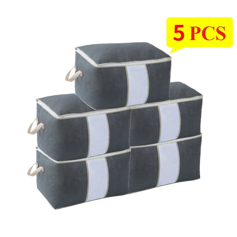5 шт. короб для хранения из нетканого полотна сумка Организатор гардероб домашняя
