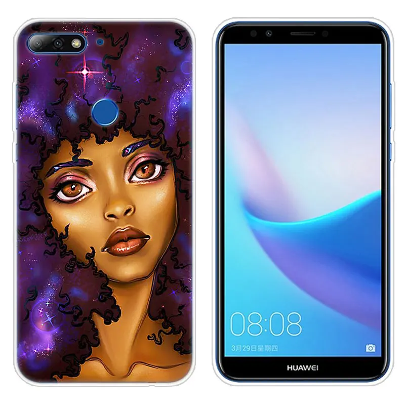 Hot 2bunz Melanin Poppin Aba Silicone Case for Huawei Mate 10 20 Lite Pro Y7 Y9 Prime 2019 Y5 Y6 2018 2017 Cover | Мобильные