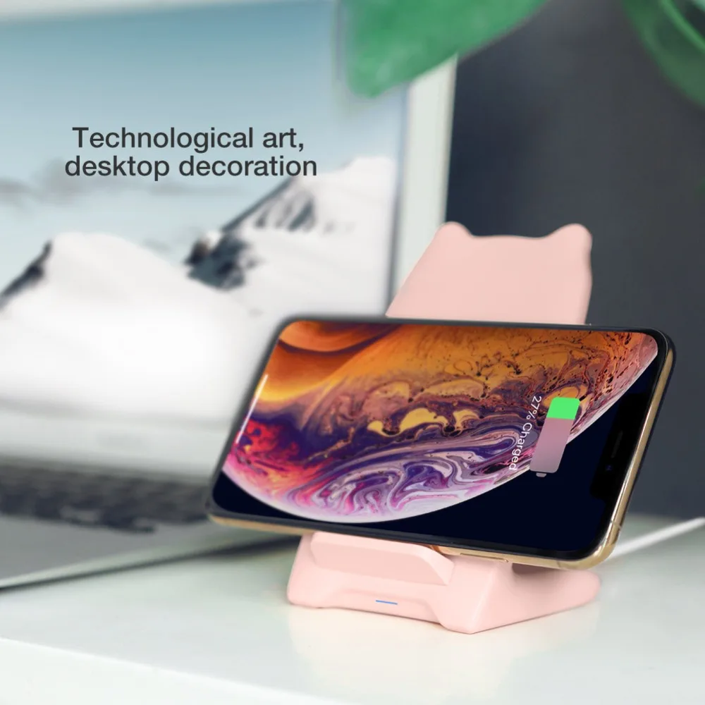 NILLKIN Kitty Fast Wireless Charging Stand For Samsung Galaxy S9 S10 Plus Qi Standard Charger iPhone X XS Mate 20 Pro | Мобильные