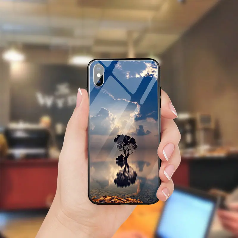 Сердце дерева поле Жесткий ПК ТПУ закаленное Стекло для iPhone 5 5s se 7 8 Plus мобильного