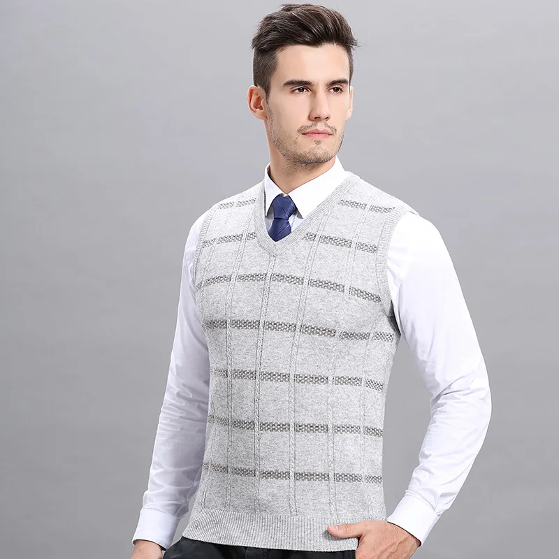 Мужской однотонный цветной трикотаж MACROSEA клетчатый шерстяной мужской свитер