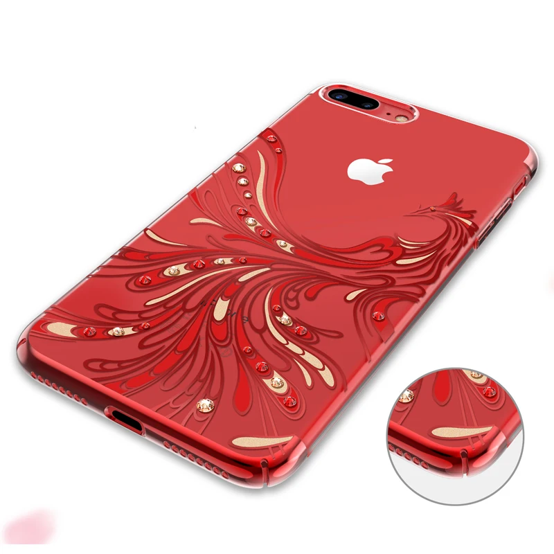 Твердый чехол KAVARO Red Phoenix из поликарбоната со стразами для iPhone 7 8 Plus