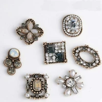 10pcslot reco gold disk metal decorative buttons diy hair accessories headwear handmade artificial diamond jewelry buttons