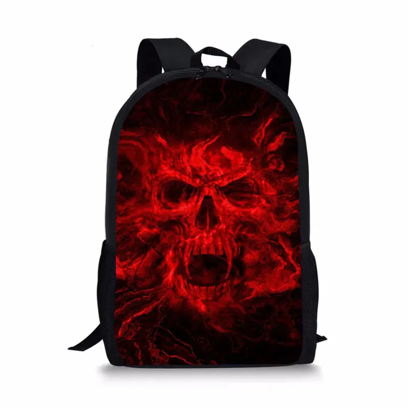 007 THIKIN череп с пламенем Детский рюкзак супер крутой TeenagerBackpack путешествия девочки школьная сумка для мальчиков популярная женская сумка на плечо 16 дюймов - Цвет: 007